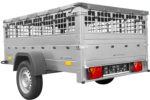 Remorque grillagée 200×125 Garden Trailer 201 KIPP avec bâche plate grise, tiges de support et roue jockey – Image 7