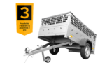 Remorque grillagée 200×125 Garden Trailer 201 KIPP avec bâche plate grise, tiges de support et roue jockey – Image 3