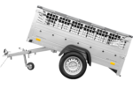 Remorque grillagée 200×125 Garden Trailer 201 KIPP avec bâche plate grise, tiges de support et roue jockey – Image 6