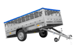 Remorque légère 264×150 UNITRAILER GARDEN 265 KIPP avec ridelles grillagées, châssis H-0 et bâche bleue