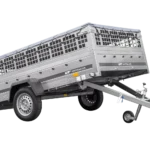 Remorque légère 264×150 UNITRAILER GARDEN 265 KIPP avec ridelles grillagées, châssis H-0 et bâche grise