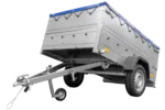 Remorque permis B avec rehausses et bâche plate Garden Trailer 201 KIPP 500 kg 200 x 125 cm