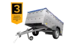 Remorque permis B avec rehausses et bâche plate Garden Trailer 201 KIPP 500 kg 200 x 125 cm – Image 3