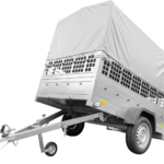 Remorque permis B Garden Trailer 201 KIPP 500 kg avec rehausses grillagées et bâche haute