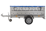 Remorque sans frein 230×125 Garden Trailer 230 KIPP avec bâche bleue, ridelles grillagées et roue jockey – Image 5
