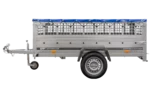 Remorque sans frein 230×125 avec bâche plate bleue, ridelles grillagées et roue jockey – Garden Trailer 230 KIPP – Image 5