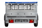 Remorque sans frein 230×125 Garden Trailer 230 KIPP avec bâche bleue, ridelles grillagées et roue jockey – Image 6