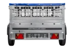 Remorque sans frein 230×125 avec bâche plate bleue, ridelles grillagées et roue jockey – Garden Trailer 230 KIPP – Image 6