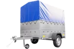 Remorque simple essieu 200×125 avec bâche haute, arceau, rehausses de ridelles et roue jockey – Garden Trailer 201 KIPP – Image 3