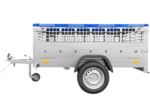 Remorque simple essieu 200×125 avec bâche plate, tiges de support bâche, ridelles grillagées et roue jockey – Garden Trailer 201 KIPP – Image 4