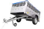 Remorque simple essieu 200×125 avec bâche plate, tiges de support bâche, ridelles grillagées et roue jockey – Garden Trailer 201 KIPP