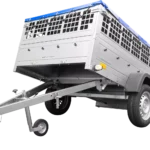 Remorque simple essieu 200×125 avec bâche plate, tiges de support bâche, ridelles grillagées et roue jockey – Garden Trailer 201 KIPP