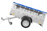 Remorque simple essieu 200×125 Garden Trailer 201 KIPP avec bâche plate, tiges de support et roue jockey – Image 5