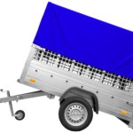 Remorque tôle non freinée Garden Trailer 200 KIPP 200×106 cm avec rehausses grillagées, bâche haute et arceau