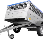 Remorque utilitaire 200×125 avec bâche plate, ridelles grillagées et roue jockey – Garden Trailer 201 KIPP