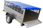 Remorque utilitaire 200×125 avec bâche plate, ridelles grillagées et roue jockey – Garden Trailer 201 KIPP – Image 4