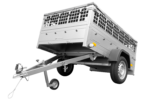 Remorque voiture utilitaire 200×125 Garden Trailer 201 KIPP avec bâche plate et ridelles grillagées