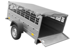 Remorque voiture utilitaire 200×125 Garden Trailer 201 KIPP avec bâche plate et ridelles grillagées – Image 5