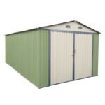 Garage double portes vert pâle et crème 18m² + kit d’ancrage X-METAL – Image 4