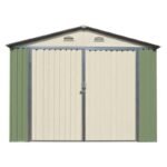 Garage double portes vert pâle et crème 18m² + kit d’ancrage X-METAL – Image 5