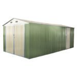 Garage double portes vert pâle et crème 18m² + kit d’ancrage X-METAL – Image 8