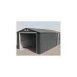 Garage en métal anthracite 19,95m² grande hauteur H.2,60m DURAMAX – Image 7