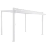 Pergola bioclimatique adossée NATERIAL Odyssea / persea aluminium blanc, 10.39 m