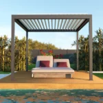 Pergola autoportante TIERAL Caleta aluminium gris, 9,5 m²
