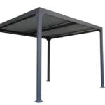 Pergola bioclimatique autoportante FIRST en aluminium coloris gris anthracite – 8 m²
