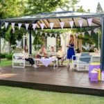 Tonnelle autoportante ouverte MARTINIQUE 4300, alu et polycarbonate, PALRAM