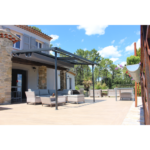 COULEURS DU MONDE - Pergola adossée ODESSA coloris gris - Aluminium - 3 x 3.60 m