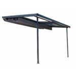 COULEURS DU MONDE - Pergola adossée ODESSA coloris gris - Aluminium - 3 x 3.60 m – Image 2