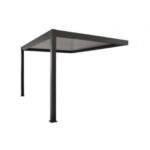 OCEO - Pergola bioclimatique adossée ZEPHIR - 3x4 mètres - Aluminium / Lames - GREY – Image 2