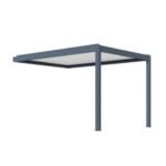 OCEO - Extension pergola bioclimatique motorisée autoportée ZEPHIR - 3x4 m - Aluminium/Lames - GREY – Image 2