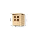 Petit abri de jardin en bois 2,22m² Merseburg 2 – Karibu – Image 3