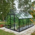 HALLS - Serre de jardin Universal 9.9 m² en verre trempé 3 mm - Noir – Image 2