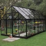 HALLS - Serre de jardin Universal 9.9 m² en verre trempé 3 mm - Noir – Image 7