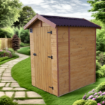 Toilettes sèches grand modèle en bois massif panneaux 16mm + plancher – Habrita – Image 14